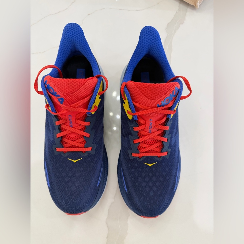 Hoka Mens Sneakers in Blue and Red